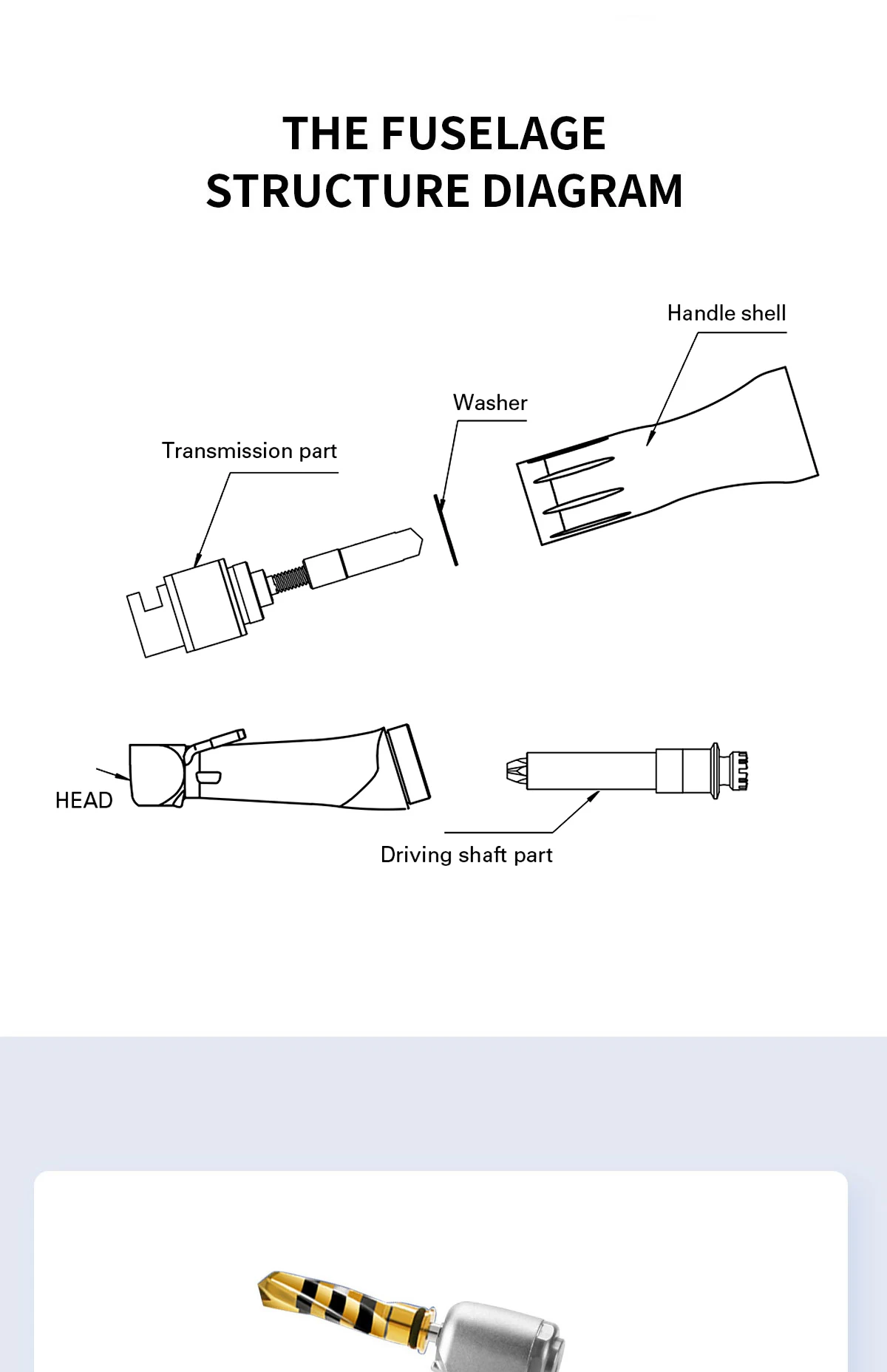 AZDENT Dental 20:1 Implantat-Winkelstück mit niedriger Drehzahl AZ-ER-20 Druckknopf Drehmoment 70Ncm Zahnmedizinisches Instrument – Detail 7