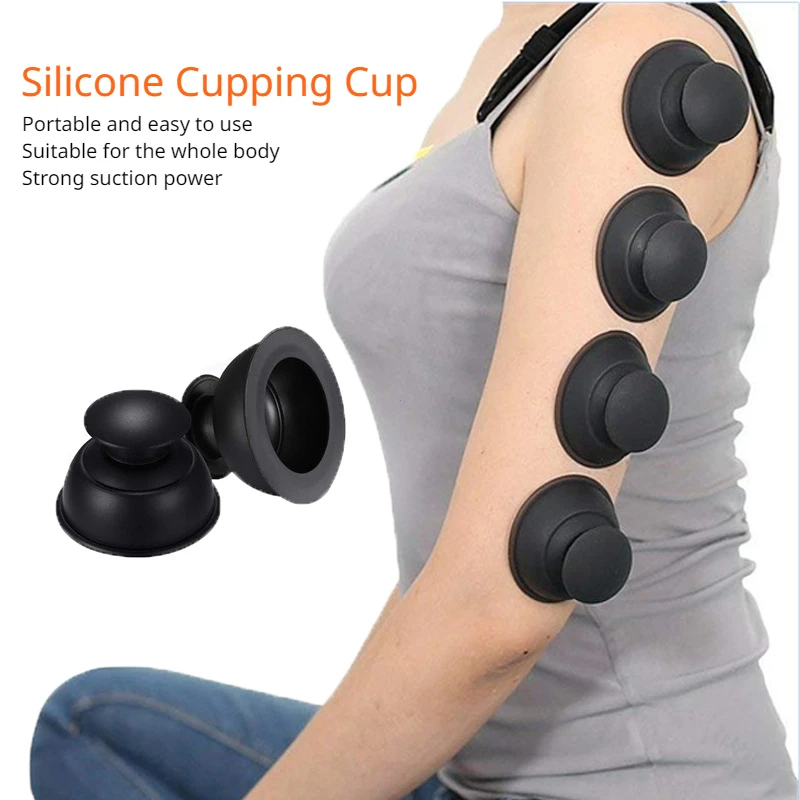 Silicone Vacuum Suction Cup Massager Body Cup Facial Skin Lifting Cupping Therapy Massage for Anti Cellulite Body Slimming jar