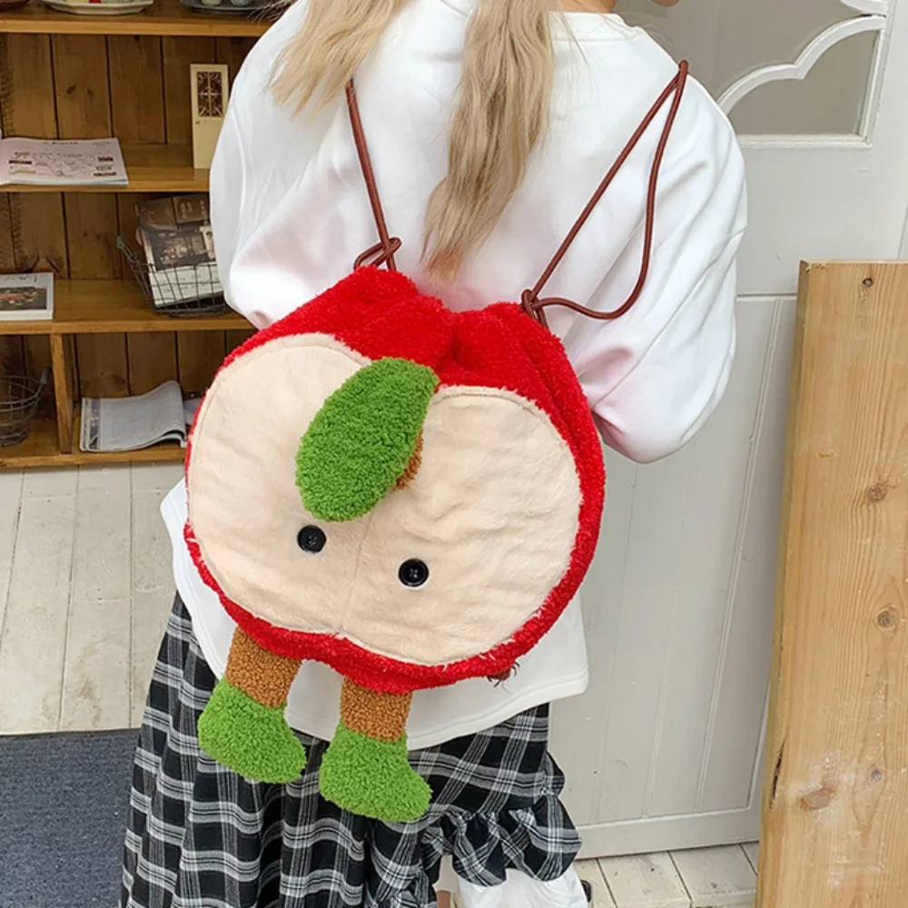 긴 다리 만화 과일 플러시 가방 PP 면화 과일 플러시 배낭 솜털 부드러운 과일 인형 숄더 백 생일 선물