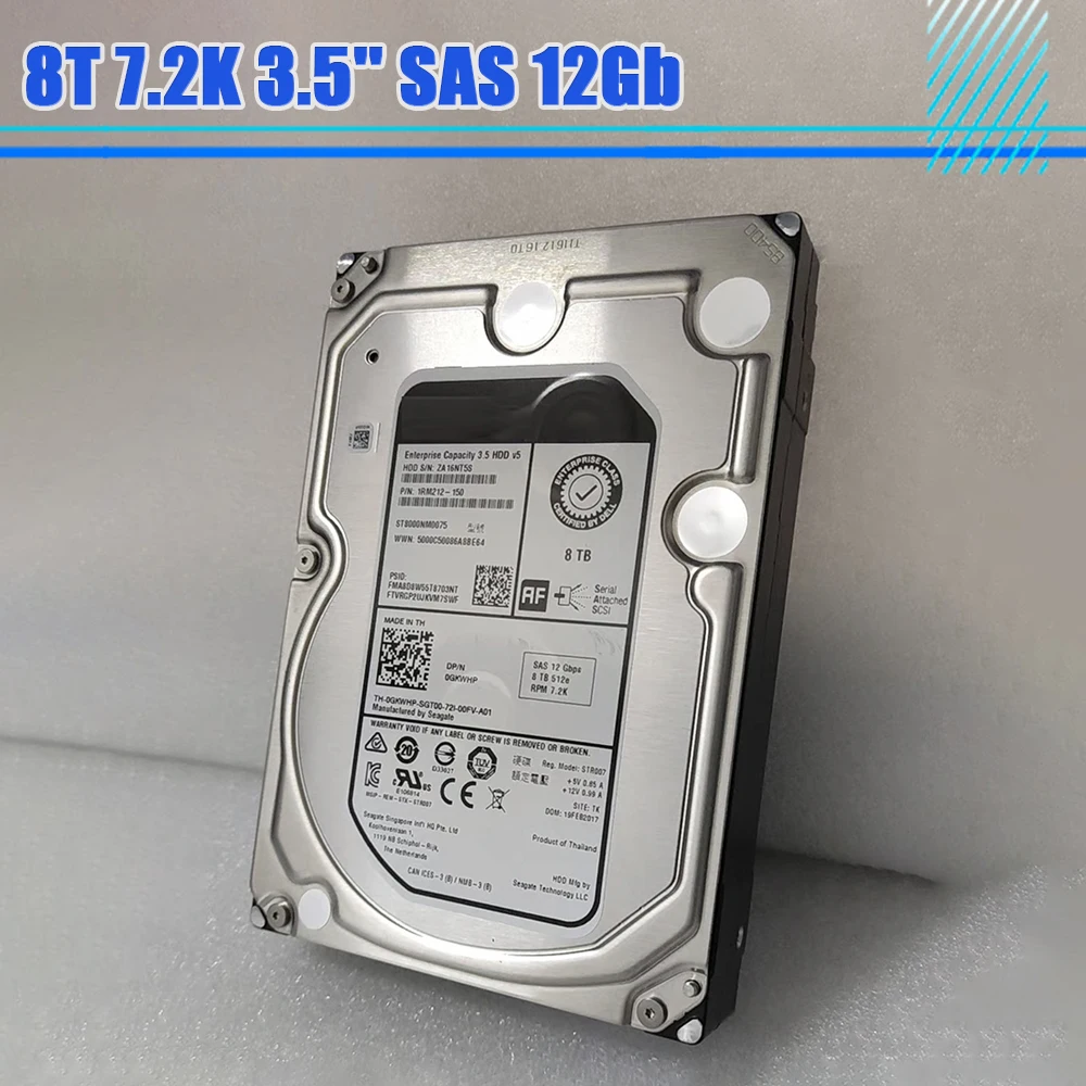 

8T 7.2K 3.5'' SAS 12Gb 0GKWHP ST8000NM0075 Server Hard Drive HDD For DELL