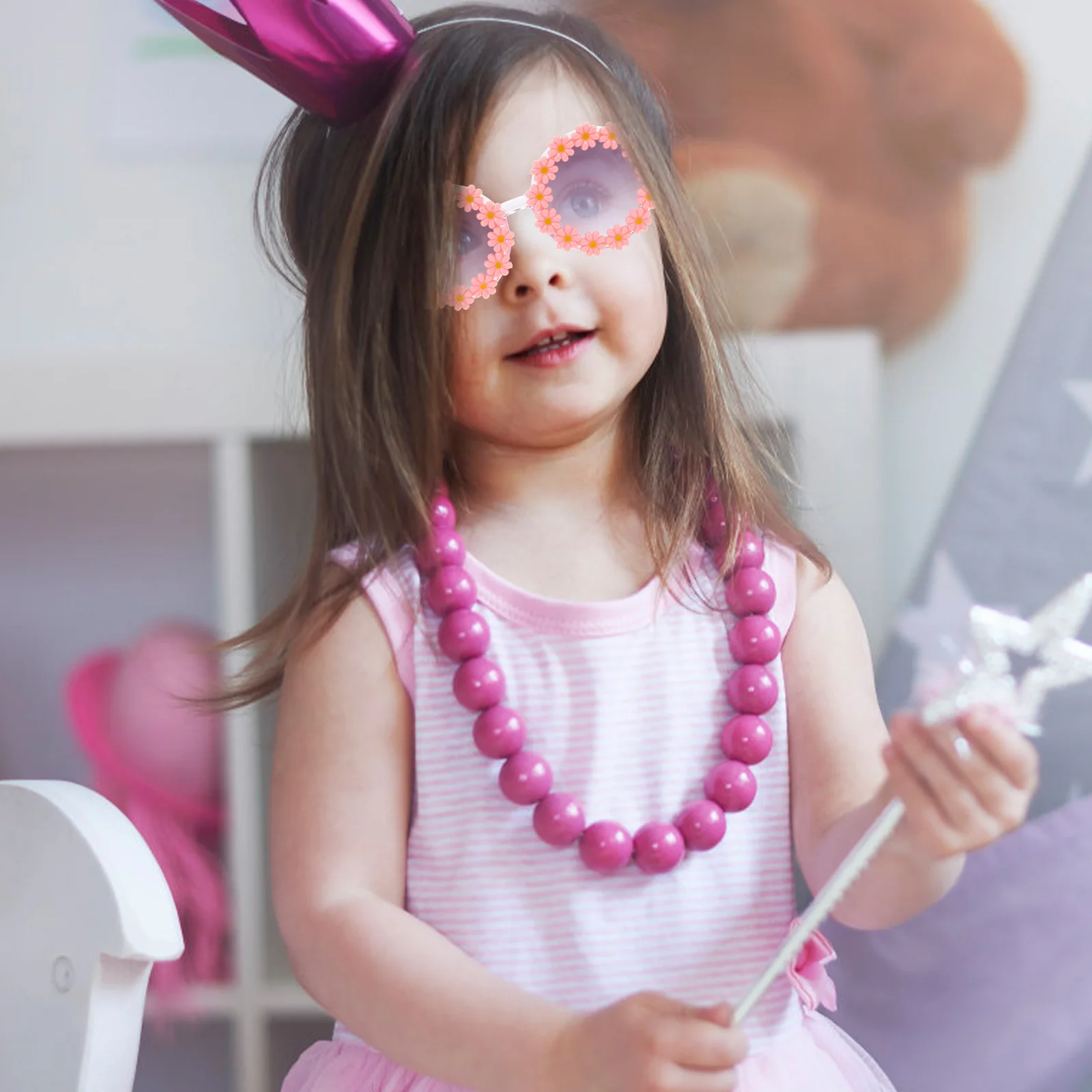 

Flower Design Kids Sunglasses Creative Funny Party Photo Props for Children Uv Protection Beach Carnival Decor