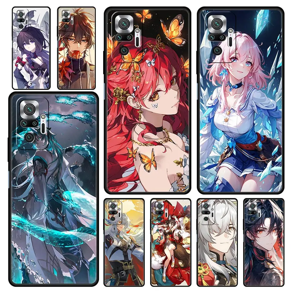 Phone Case For Xiaomi Redmi Note 13 12 5G 9S 9 8 10 11 Pro 9T 13C 12C 10C 9C 9A 7 Pro Soft Cover Honkai Star Rail Gepard Bronya