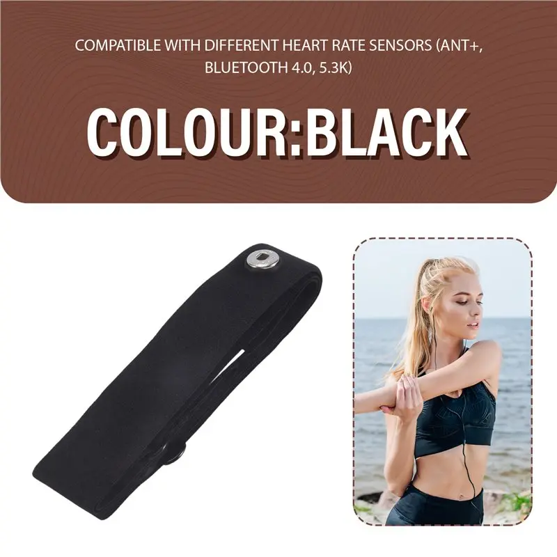 Picture 7: ABMV-Heart Rate Belt Chest Strap Elastic Soft Strap Band For Coospo Polar Wahoo Garmin Mount Black