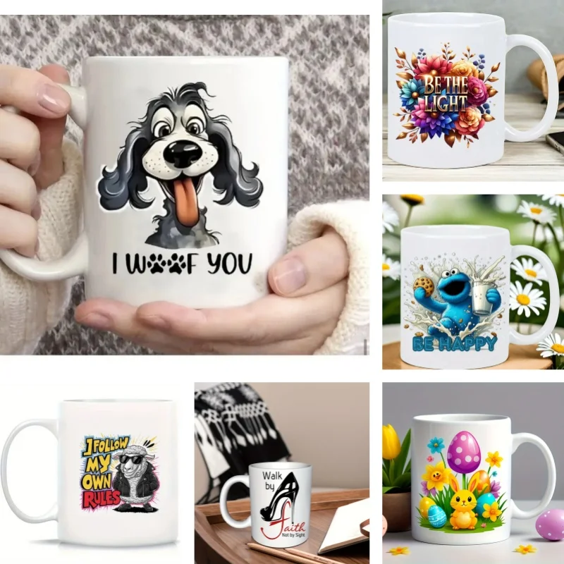 1 piece ceramic coffee mug, inspirational quote mug, funny slogan mug, women, pet lovers, religious christian, easter gift