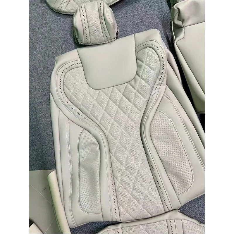 For Mercedes S-Class W222 W223 W Custom Fit Leather Seat Covers Hand-Stitched Business Style Car Interior Decoration