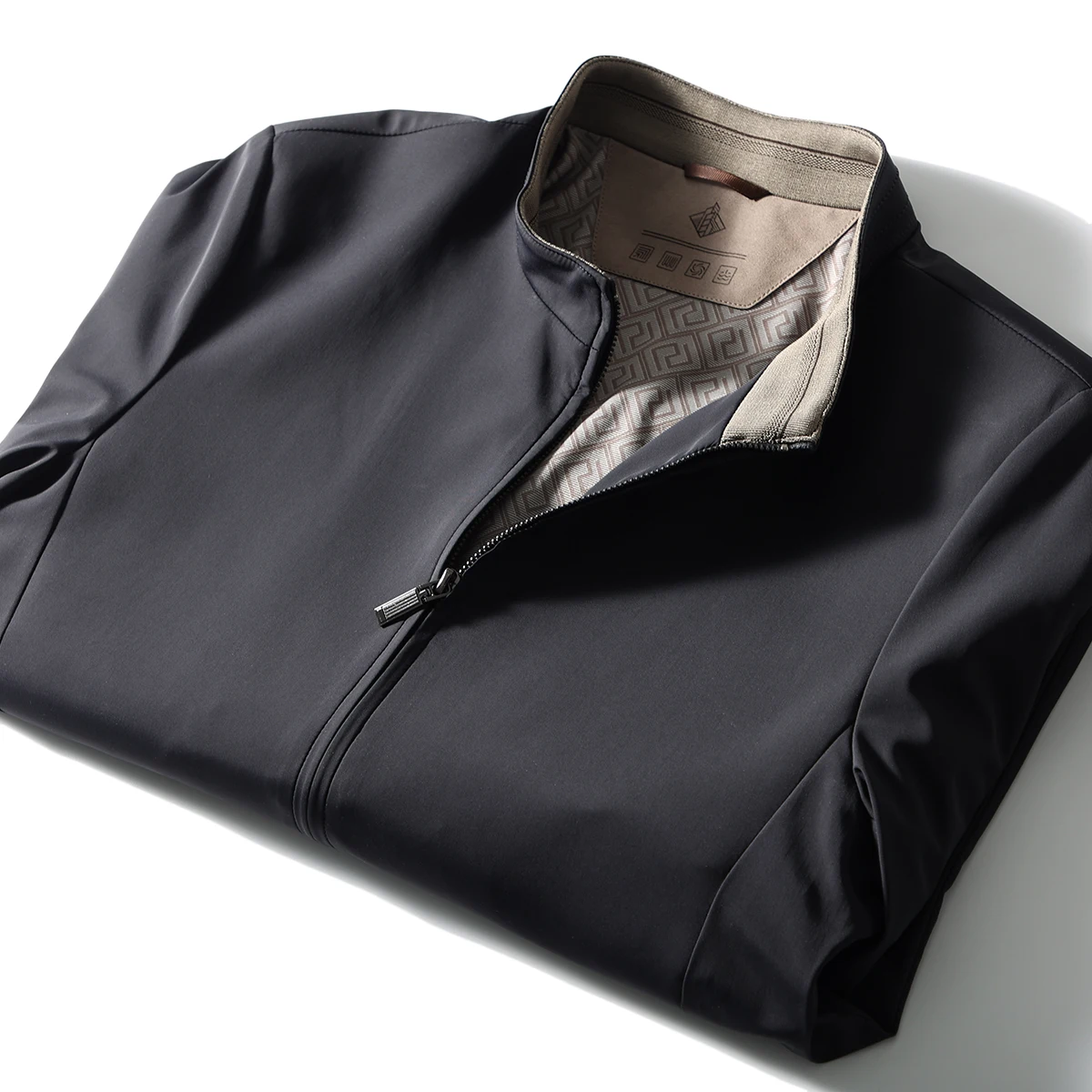 

Trade King Men's Busin Casual Stand Collar Jaet Premium Adstrative Level Ele Form Fit Stand Sve Length