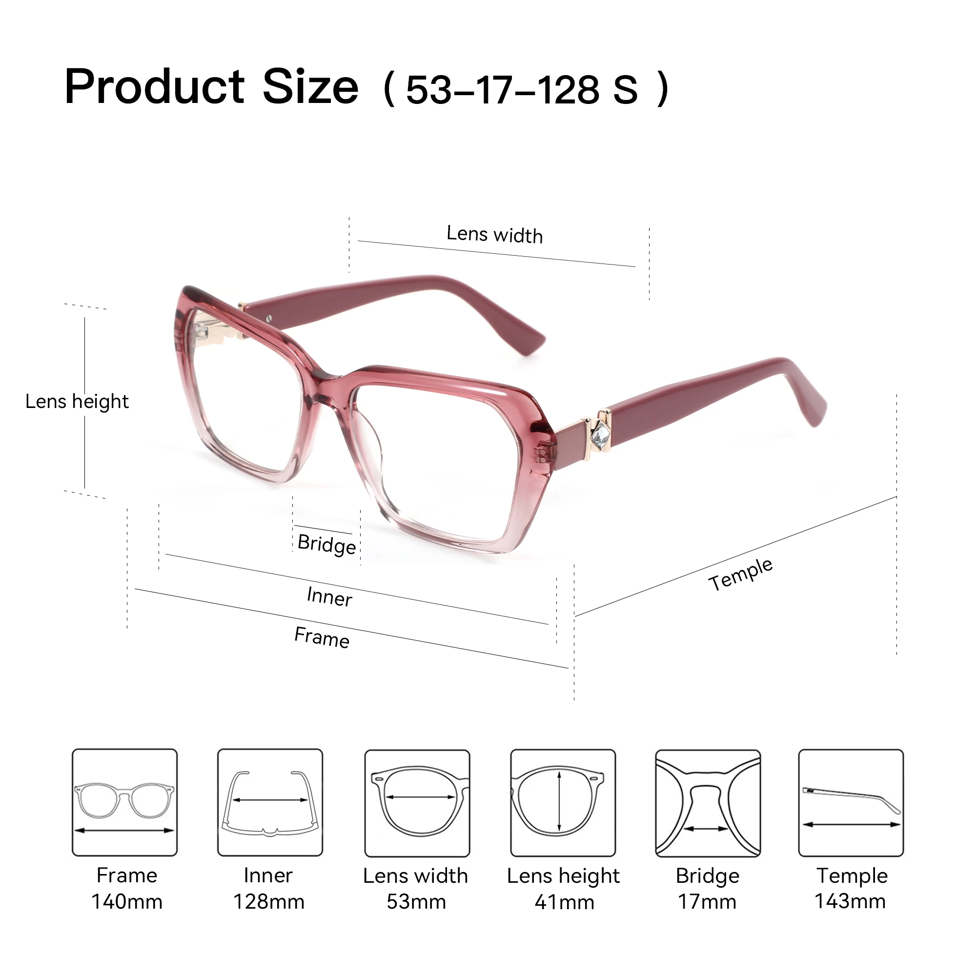 BLUEMOKY خلات فراشة وصفة طبية مخصصة نظارات النساء النظارات البصرية مع وصفة مكافحة الضوء الأزرق قصر النظر العدسات الرؤية