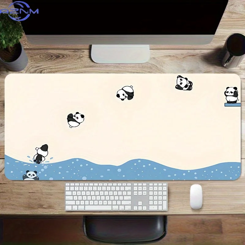 Adorable Cartoon Panda Mouse Pad Measuring  cm, an Extended Desk Mat That Is Large And Non-Slip, Perfect for Office, Home, Gamin