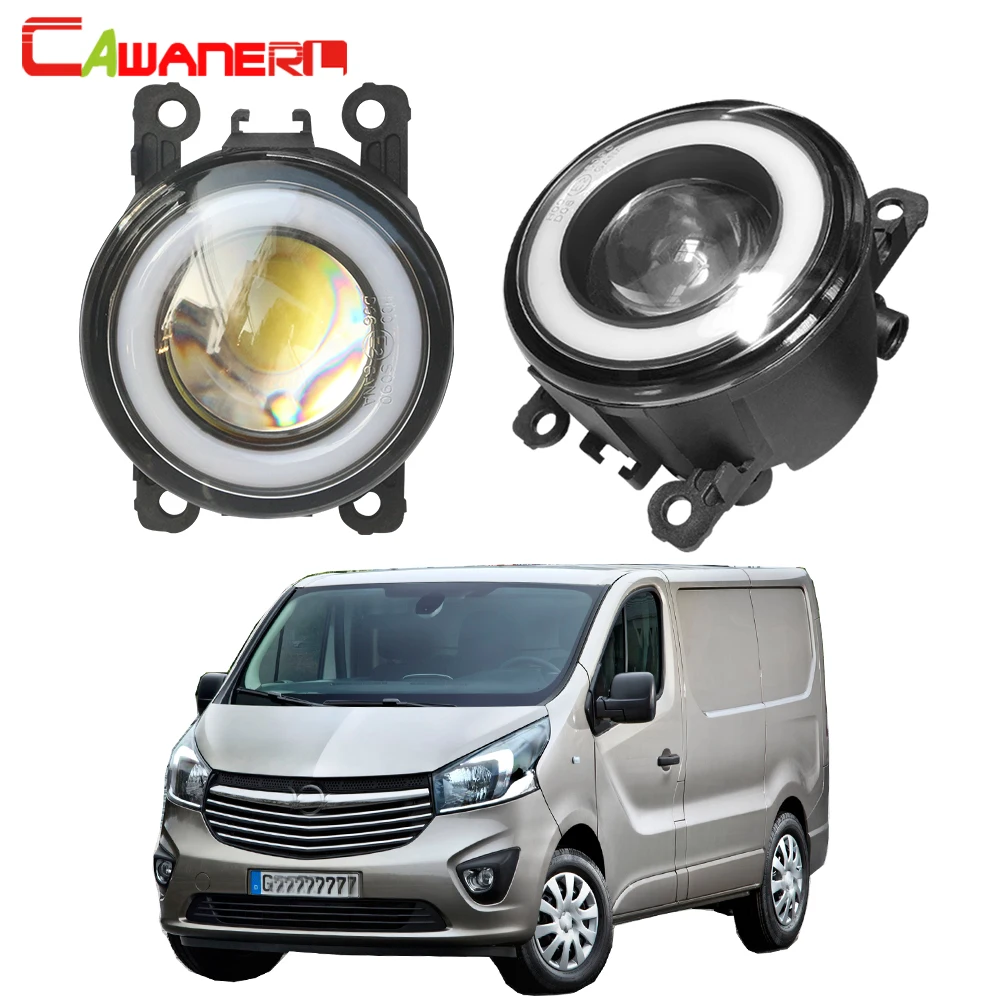 2 X Car Fog Light Assembly For Opel Vauxhall Vivaro B 2015-2019 30W LED COB Angel Eye DRL Daytime Running Lamp 3000LM 12V