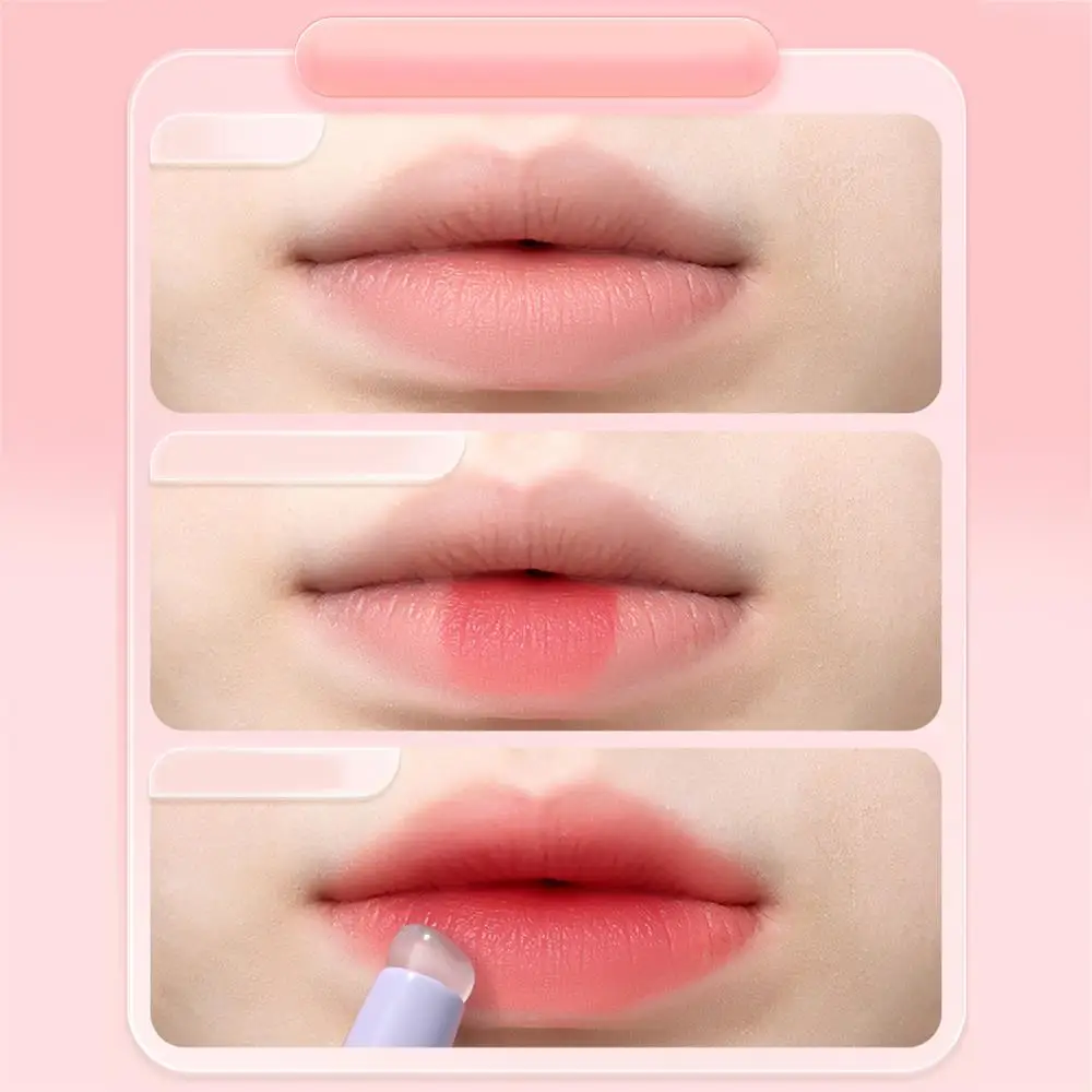 Pinceau anti-cernes coudé en silicone, doux, portable, à tête ronde, avec couvercle, outil de maquillage pour rouge à lèvres, 1 pièce