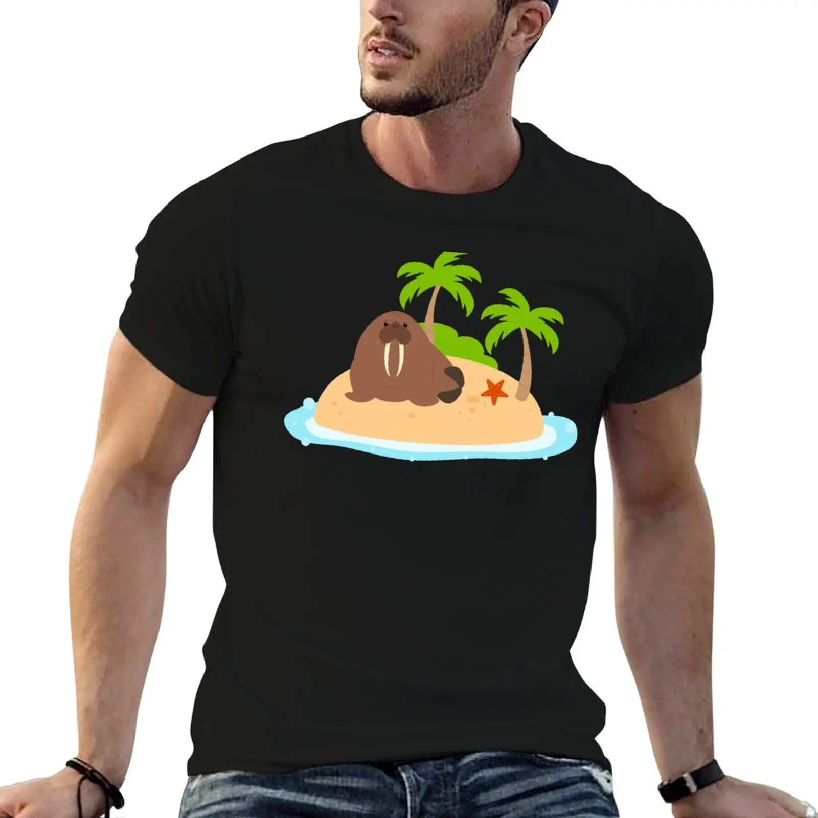 Tropical Walrus T-Shirt custom t-shirts blanks cute clothes kawaii clothes funny t shirts men