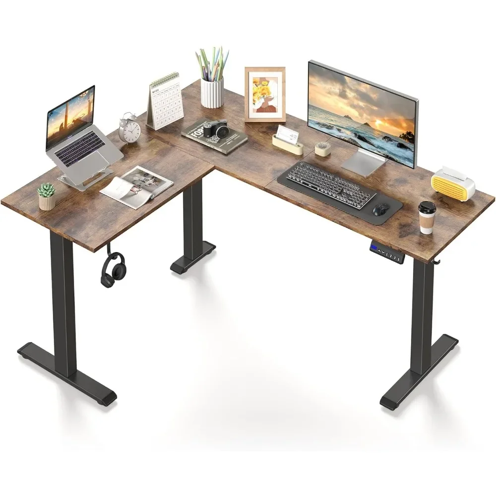 

L Shaped Electric Standing Desk, 59 x 47 Inch Height Adjustable Desk, Corner Adjustable Desk Sit Stand Desk Home Office Computer