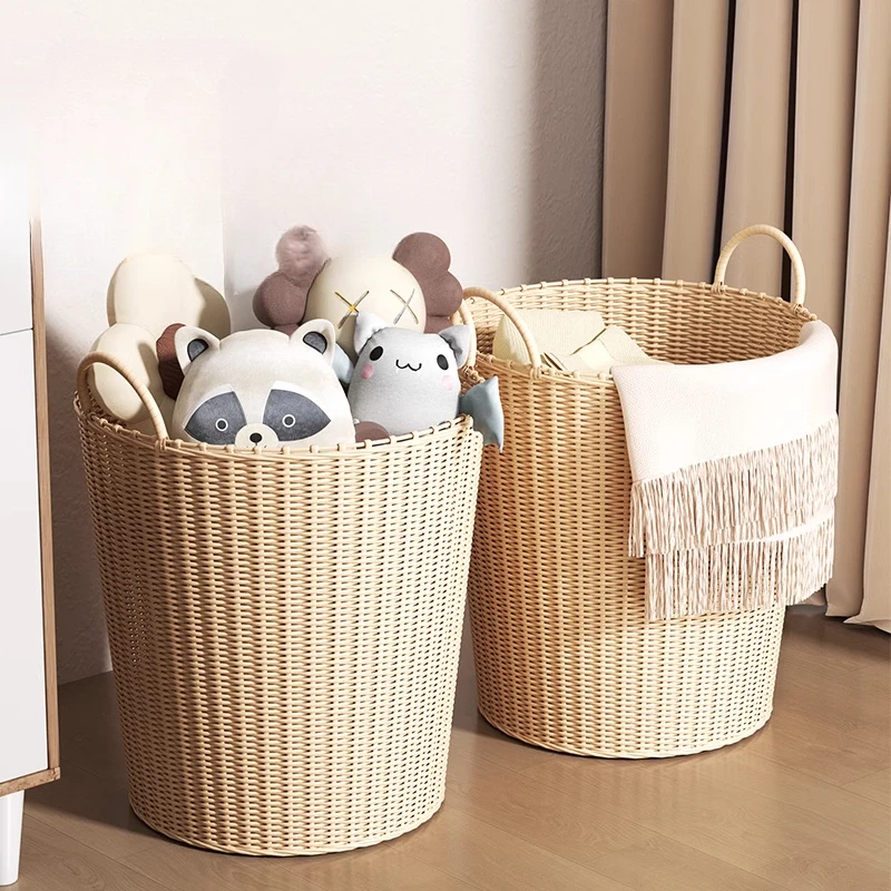 

Stylish Plastic Laundry Basket Large Capacity Clothes Storage Basket High Aesthetic Dirty Clothes Hamper for Home
