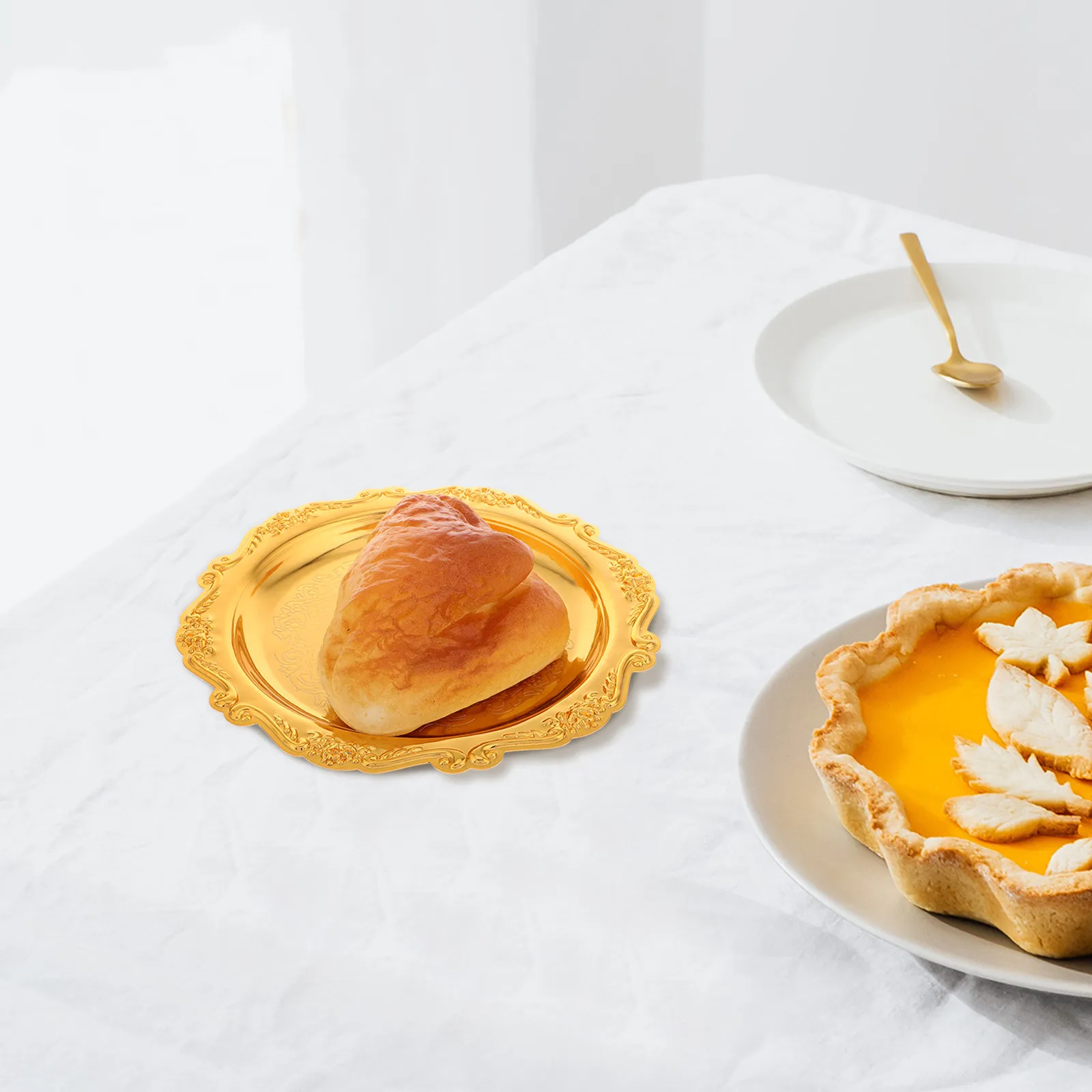 

Винтажное железное блюдо для закусок, сервировочное блюдо 8 дюймов, поднос для украшений, тарелка для десертов и конфет, элегантный декоративный поднос для дома и вечеринок