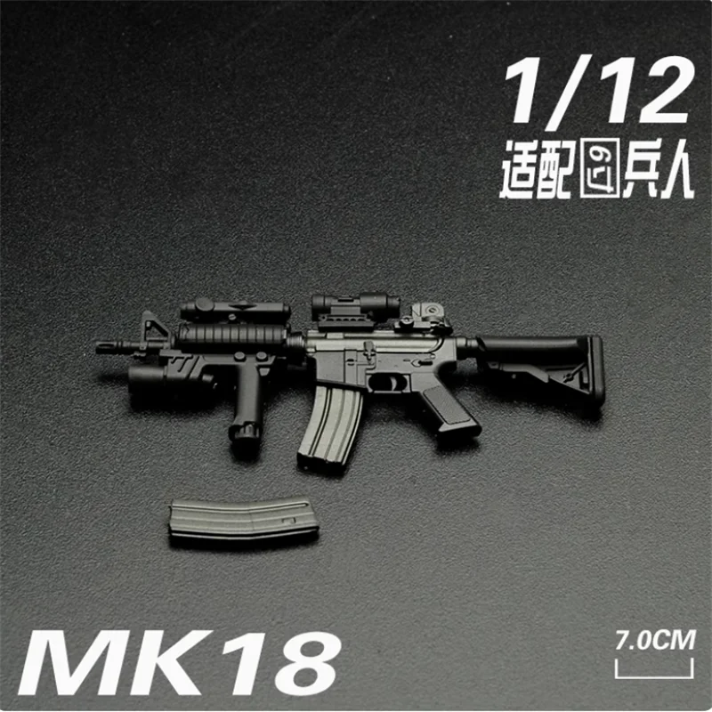 

1/12 Soldier Scene Accessories MK18 Weapon Resin Parts Model Toy For 6'' Action Figure Doll Body In Stock Collectible