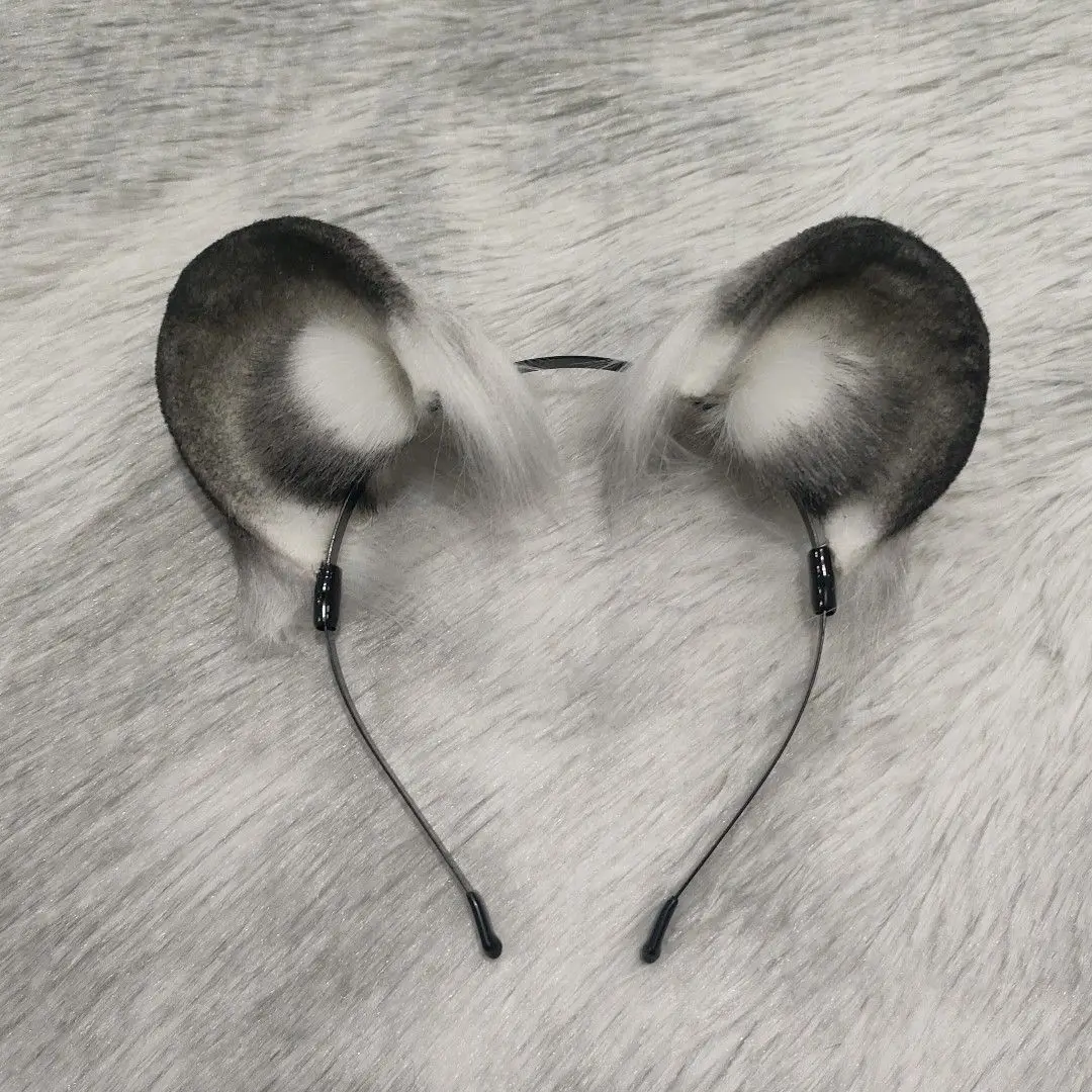 할로윈 신제품 수제 동물 귀 시뮬레이션 원래 고품질 스노우 레오파드 귀 헤어 밴드 머리 장식 소녀