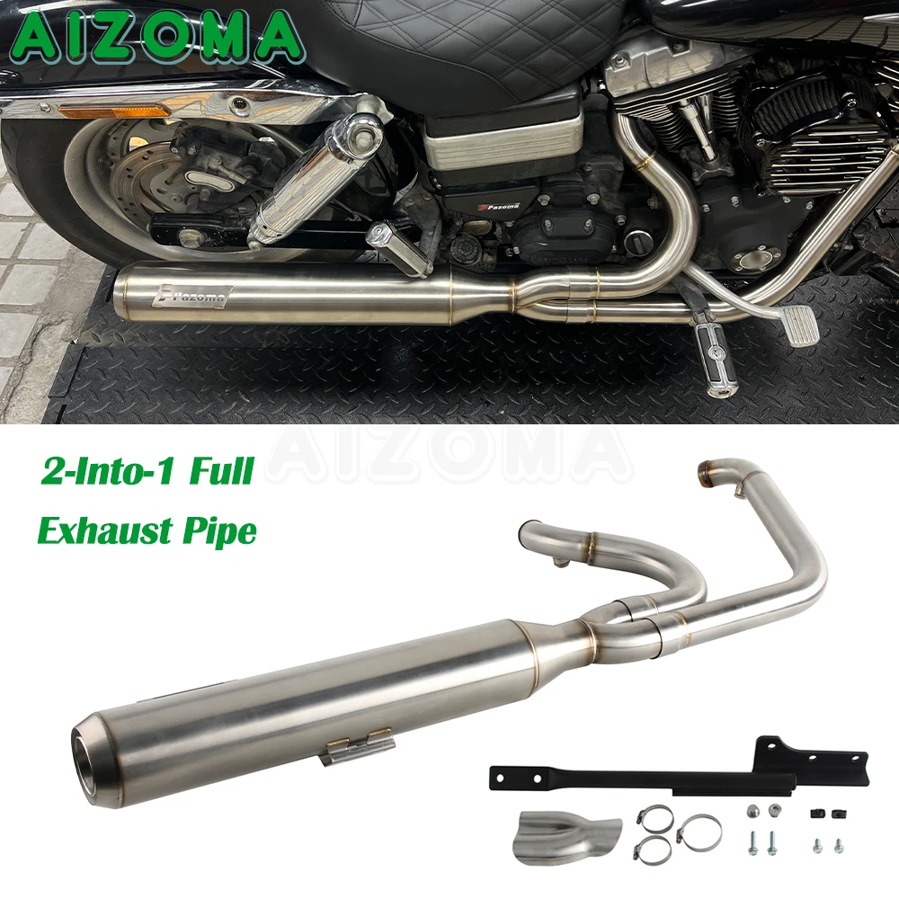 

Комплект выхлопной системы 2-в-1 с глушителем и трубами для Harley Dyna Street Fat Bob Super Wide Glide Low Rider FXDL 2006-2017