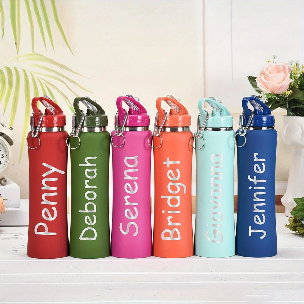 Personalized Insulated Stainless Steel Water Bottle with Straw, Engraved Fitness & Cycling Bottle, Perfect Gift for Men Women