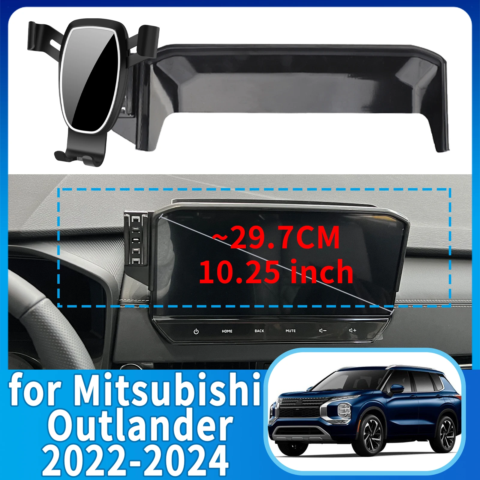 

fit for Mitsubishi Outlander 2022-2024 (10.25in) ​​Anti-Shake Screen Base Phone Holder Mount Stand ​​ Dedicated accessoires