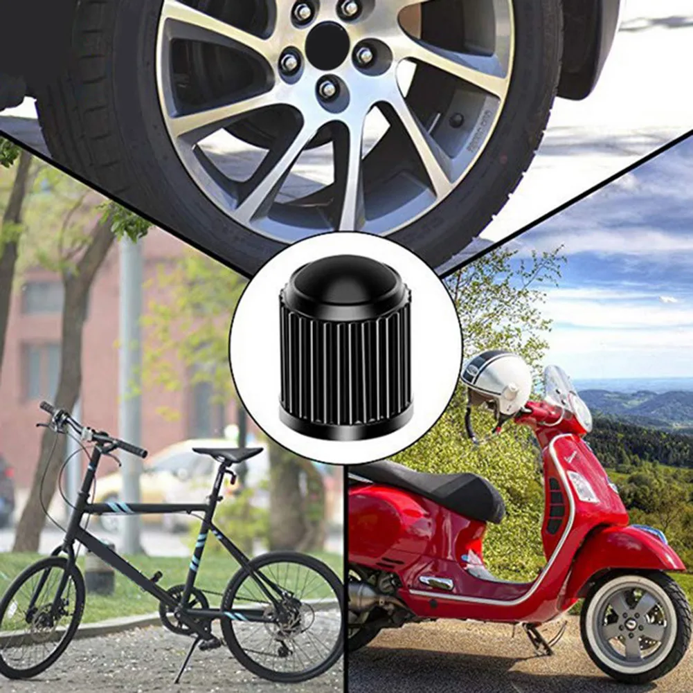 20PCS Car Tyre Valve Black Bike Tyre Plastic Cap Dome Shape Dust Valve   1x1.3cm Automotive  Tire Valve Stem Cap