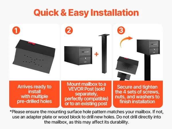 SucceBuy Post Mount Mailbox Anti-Pry & Anti-Theft Mailboxes for Outside with Magnetic Door Weather-Resistant for House Outside