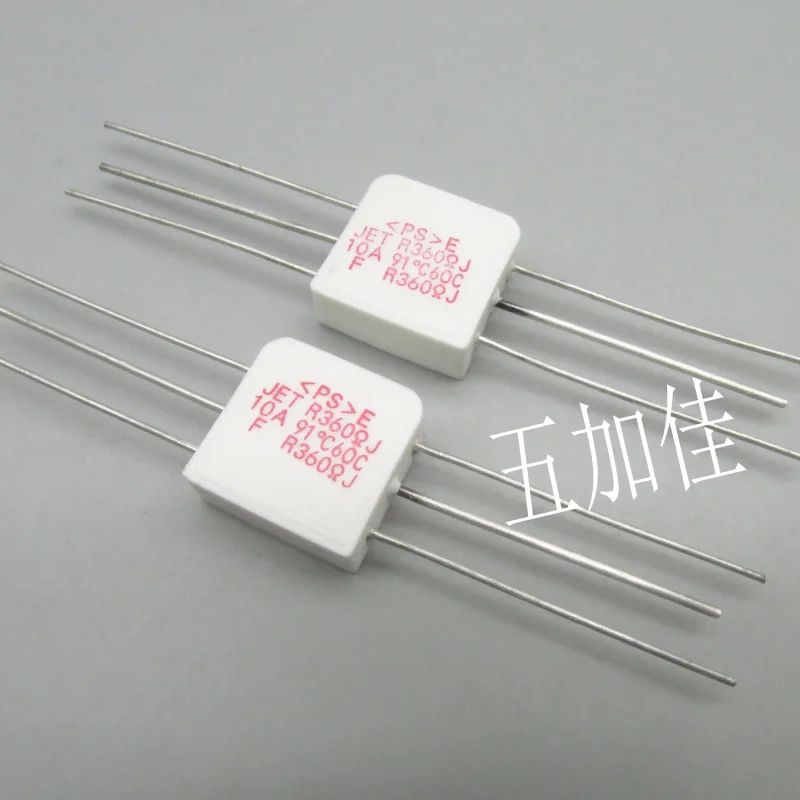 5-30pcs imported from Japan AC250V 10A 360R 91 ℃ 6-pin temperature insurance cement resistor