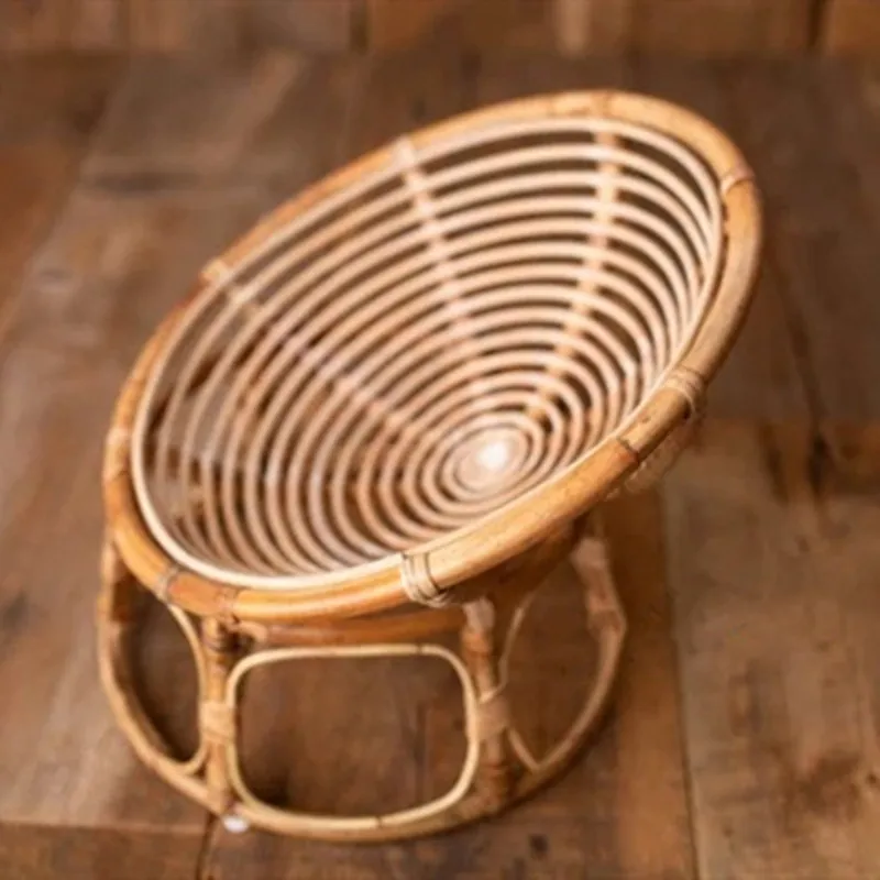 

Newborn Photography Props Handmade Bamboo Basket Vintage Chair Photo Shooting Posing Sofa for Boys Girls Baby Fotografia Props