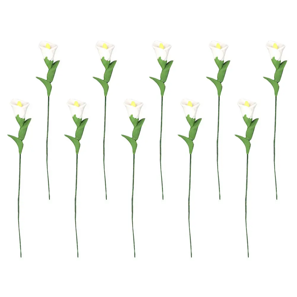 

10Pcs Mini Lily Flower Simulation Decorations Miniature Scene Furnishings Home Decor Small Flower Adornments for Mini