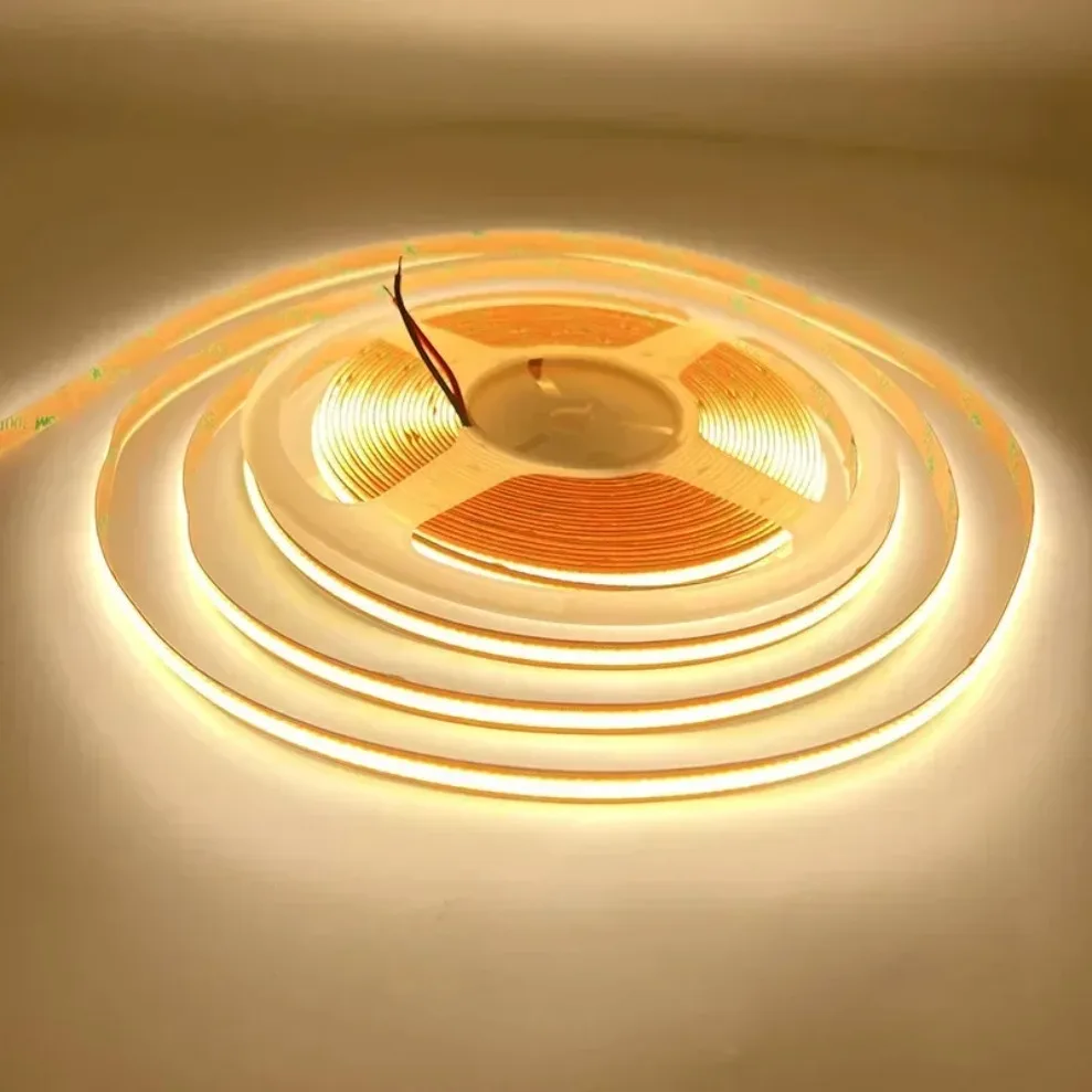 DC 12V/24V 8MM COB LED Strip Free Cut Cuttable 400LEDs/M 528LEDs/M High Density Flexible Tape Home Decoration Lighting 0.5M-10M