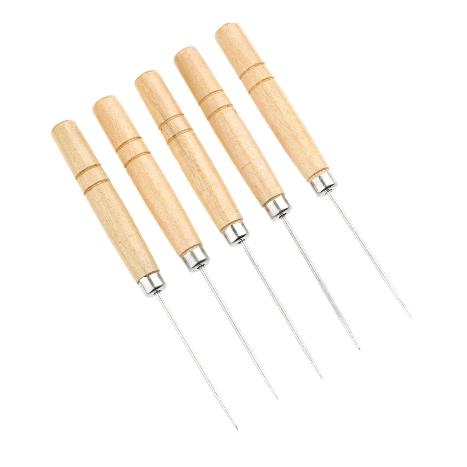 2Pcs Wood Metal Sewing Awls 14cm Drillable Awls Stitching Leather Craft Tool Dig Holes Playing Eye Rivets Sewing Tools Accessory