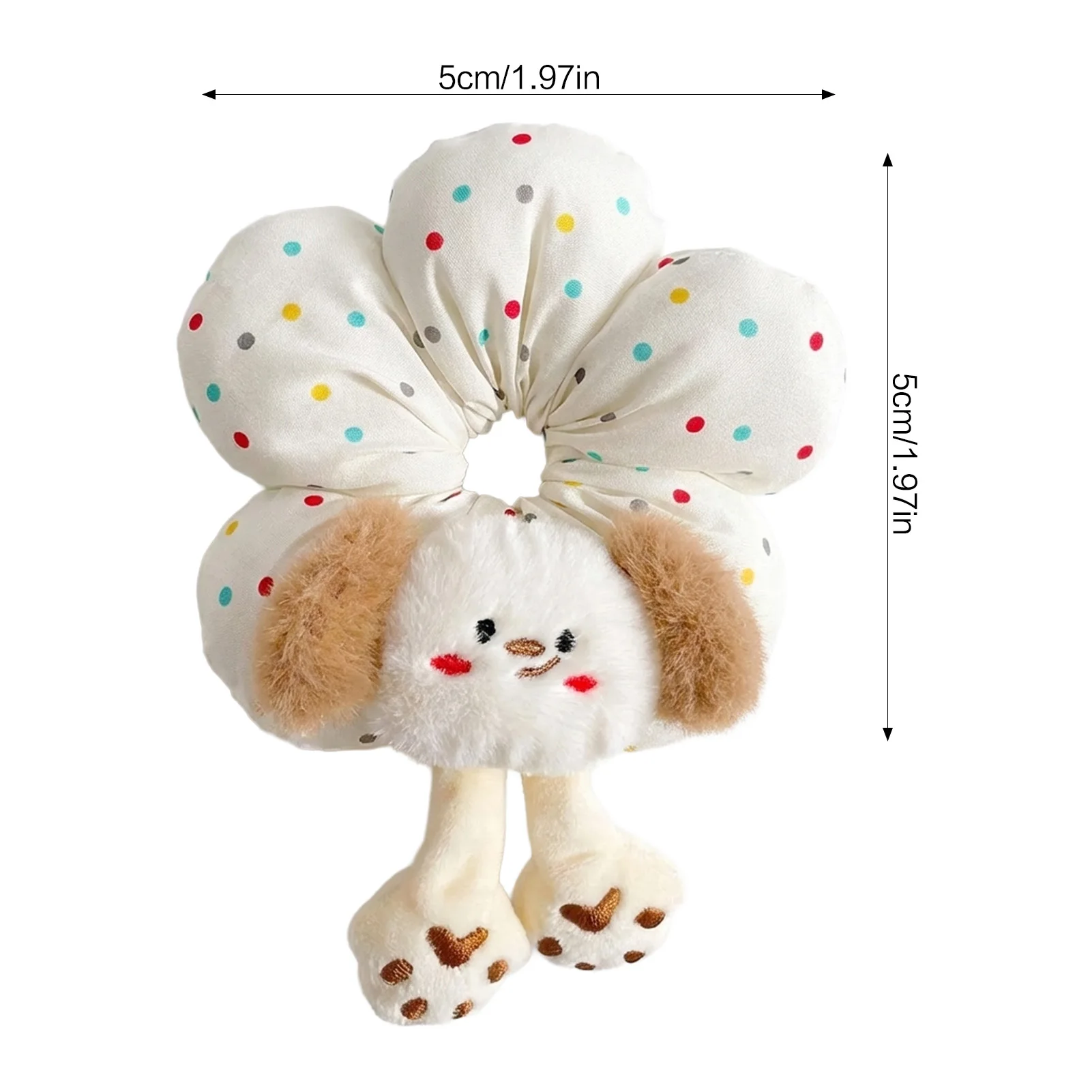 Cute Cartoon Animal Flower Large Intestine Scrunchie Floral Animal Pattern Hair Ring Lovely Headwear Girls Daily Hair Accessory view 6