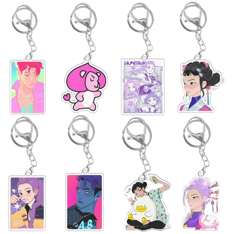 

K-Pop Acrylic Keychain Demon Hunters Rumi Mira Zoey Jinu Huntrix Mystery Saja Cartoon Anime Characters Gifts Pendant Decoration