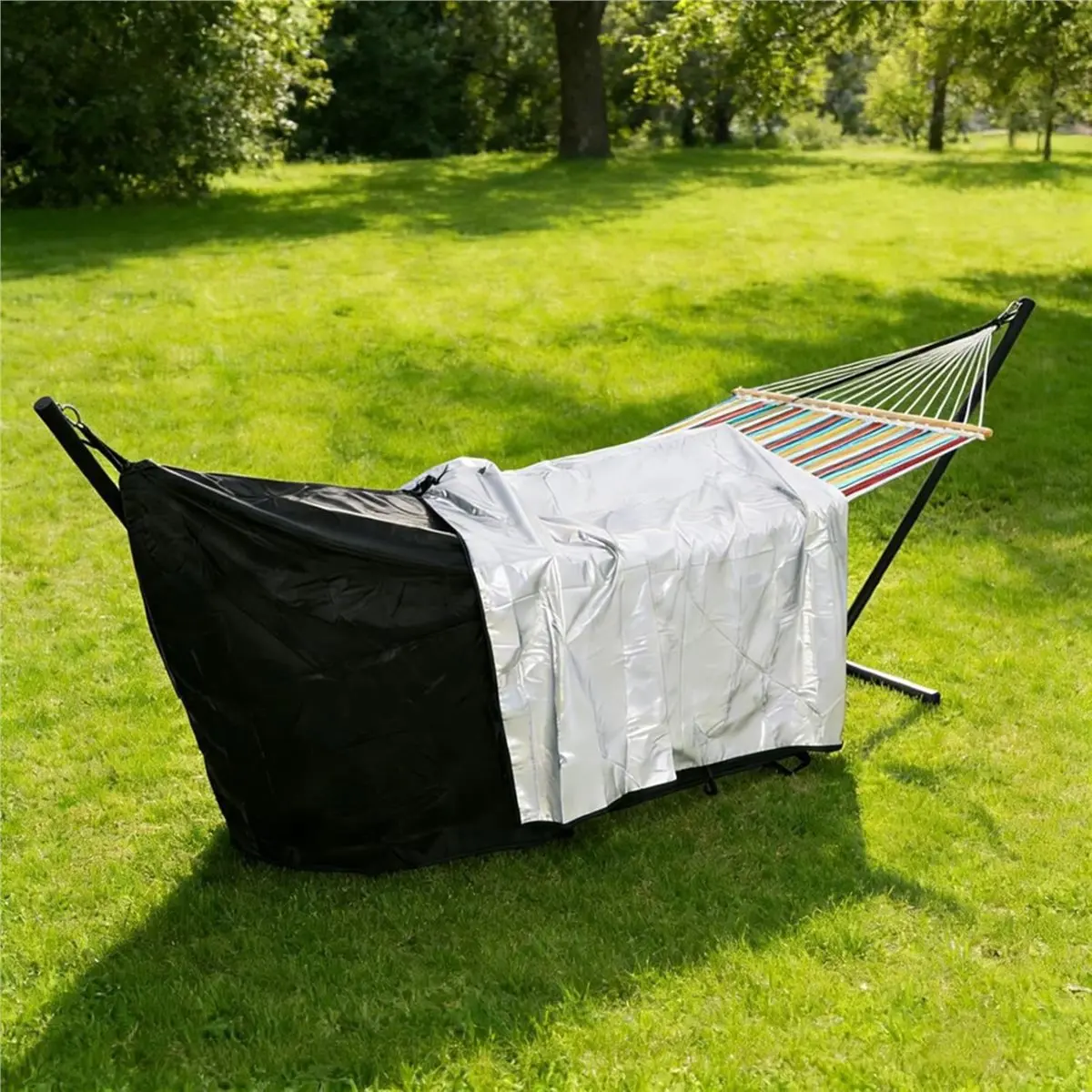 618 Mega Sale Waterproof Hammock and Stand Cover, Outdoor Protector with Securing Buckles Straps & Elastic Rope