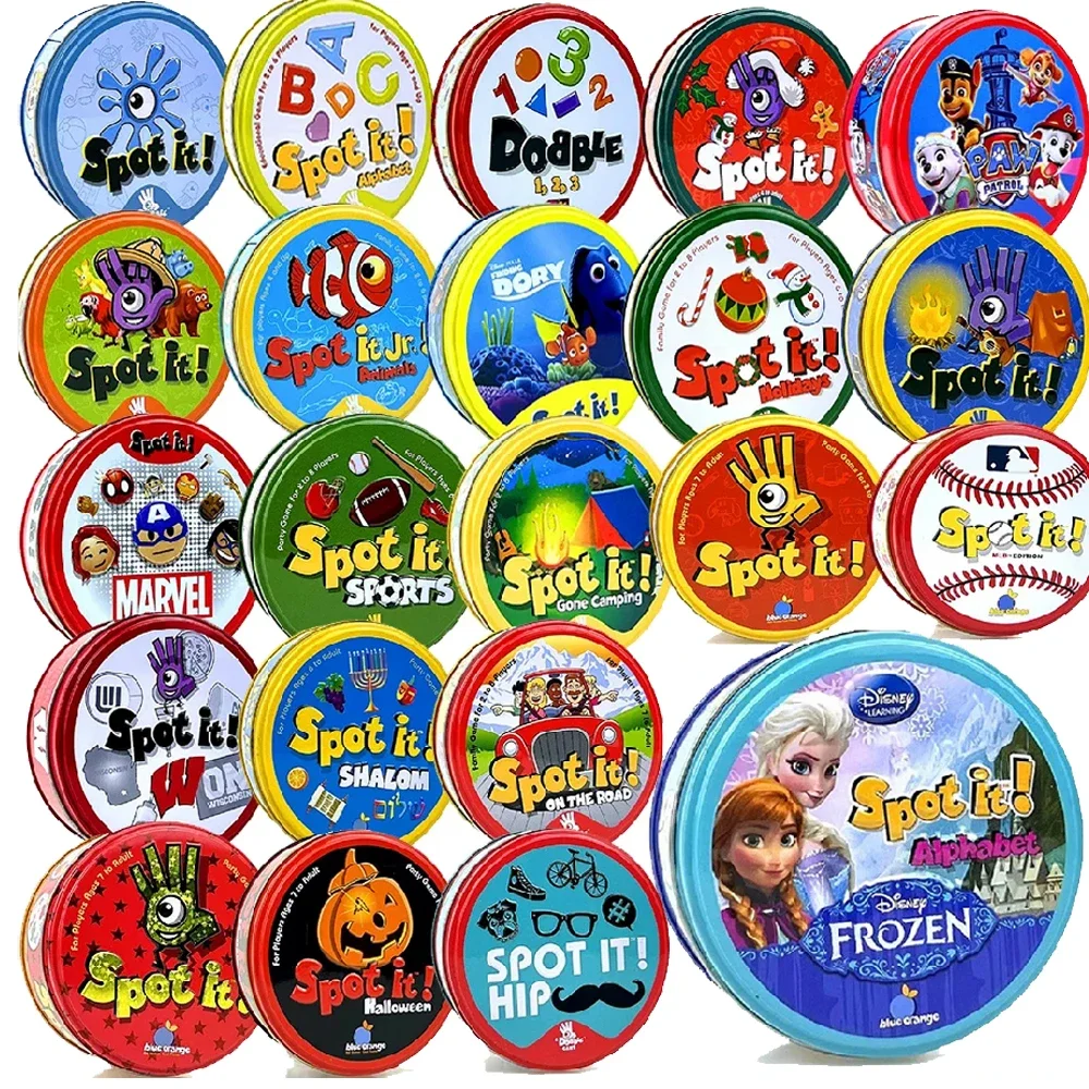 Spot it Years Of Wonder Dobble Card Game 30/55PCS HP Animals Board Game Players Party Game 2-8 player game HP Metal Box Card