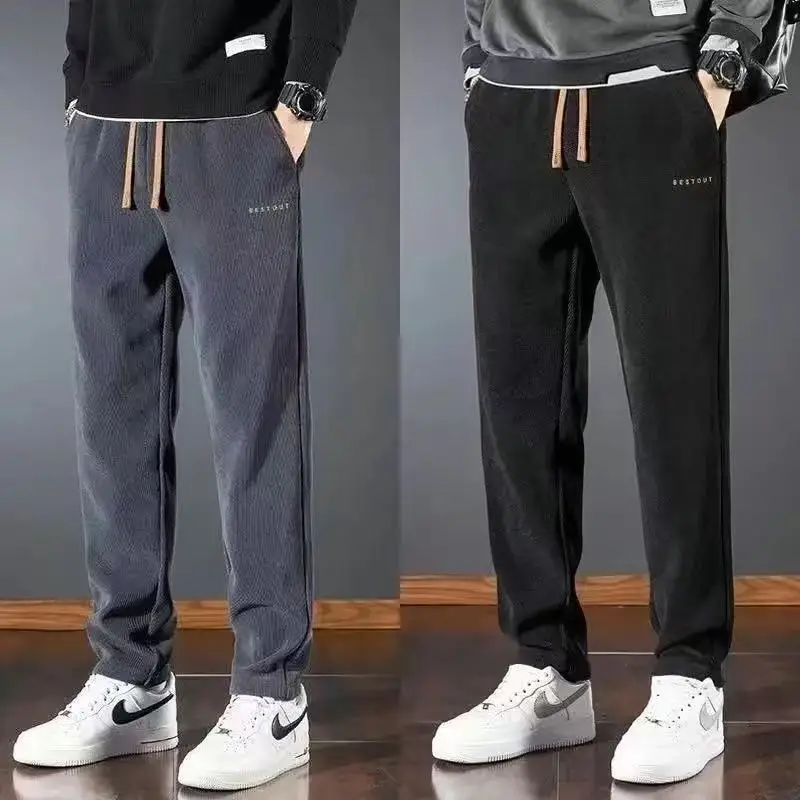 

Мужские вельветовые брюки Thiened Fce на подкладке, теплые повседневные брюки на осень и зиму, модные брендовые товары на заказ