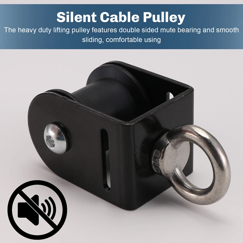 Lifting Rope Pulley Bearing Block Pulley Wheel Portable Heavy Duty Mute Roller DIY Gym Exercise Equipment