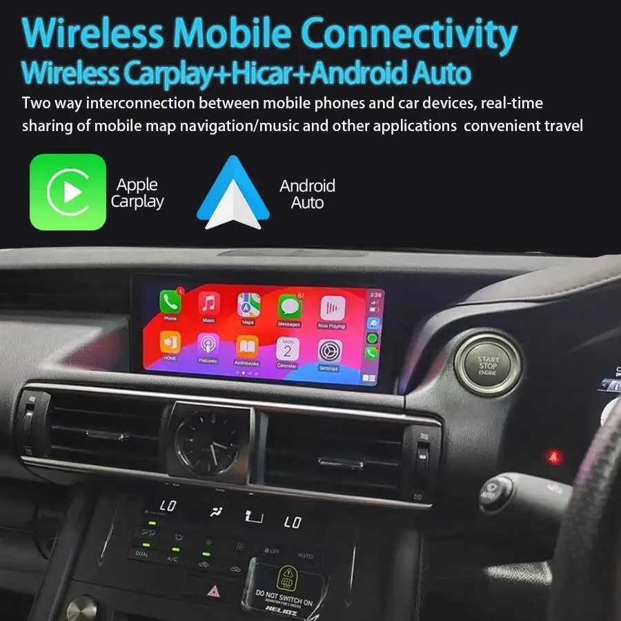 10.25inch Android Auto GPS Navigation Car Radio Wireless CarPlay For Lexus IS 2013 - 2017 Linux Multimedia Video Player Screen