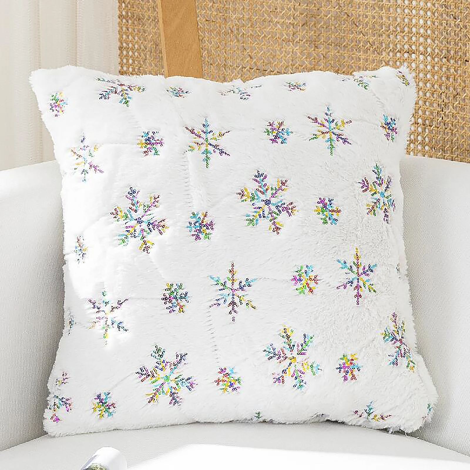 

Рождественская наволочка 45*45 см, искусственная кожа, подходит для кровати, дивана, стула, парового дома, золотого цвета, PV, Плюшевые рождественские украшения