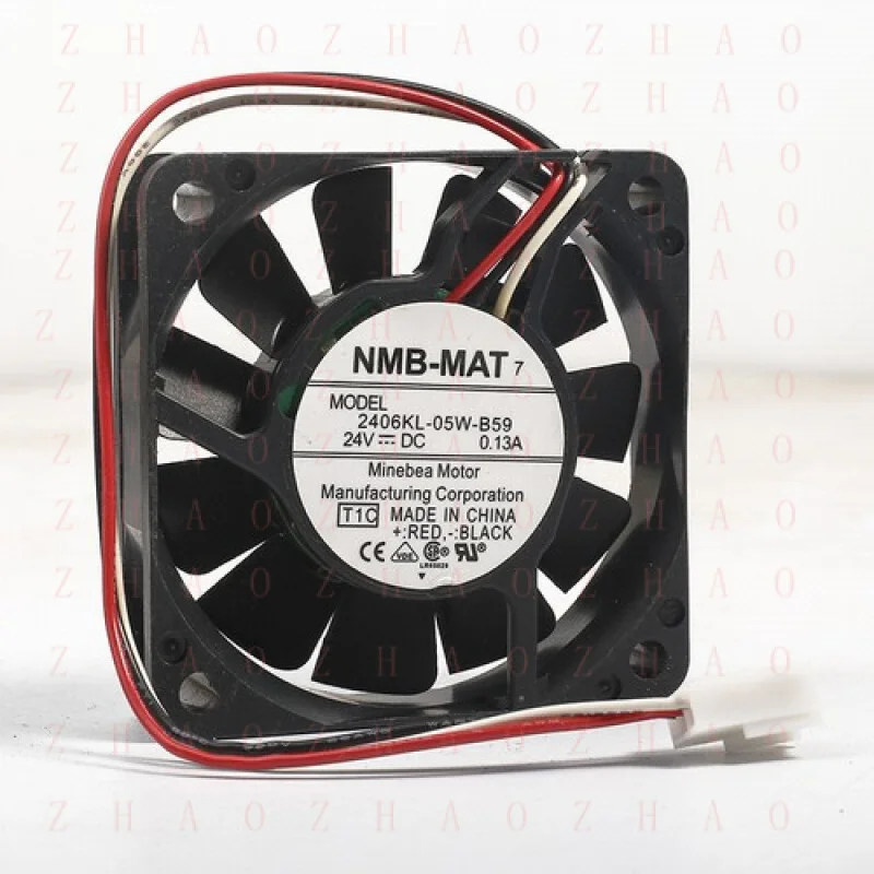 L+ 1PCS for NMB-MAT 2406KL-05W-B59 Fan DC24V 0.13A 60*60*15mm 3pin BLACK MODEL