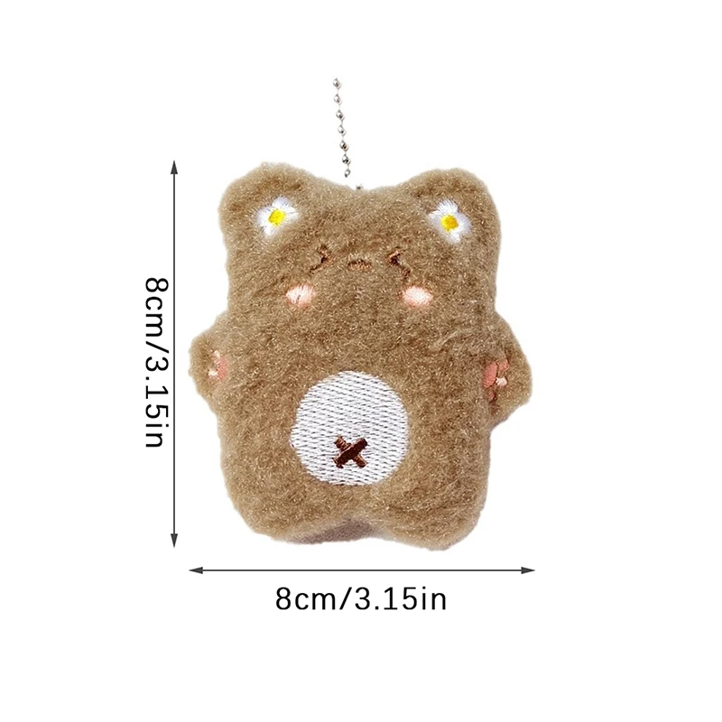 Cartoon Bear Squeak portachiavi ciondolo carino peluche bambola giocattolo Kawaii morbido farcito borsa Charms decorazioni per coppia amici regalo