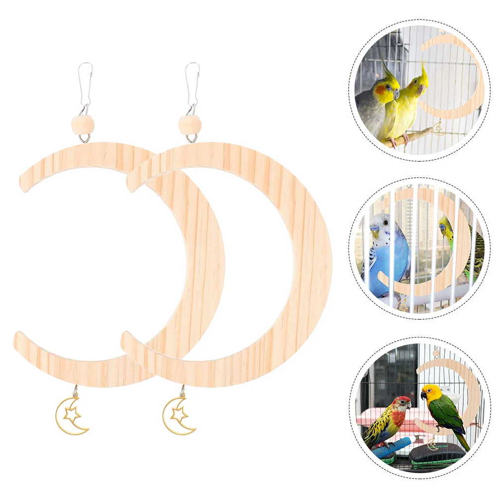 

Bird Swing Toy Parrot Supplies Wear-resistant Accessory Wooden Daily Household Bite-resisting Funny Toys