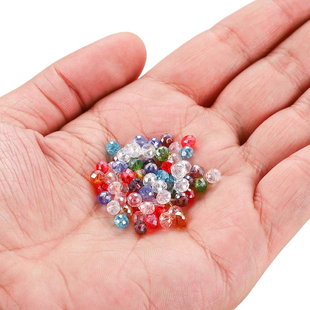300pcs Round Crystal Glass Beads Color Loose DIY Craft Bracelet, Necklace Jewelry Making, 4mm 6mm 8mm