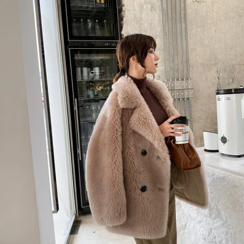 

Fur Coat Real 100% Wool Women Coat Winter Clothes Women Fashion Fur Jacket 2023 Casaco Feminino Inverno
