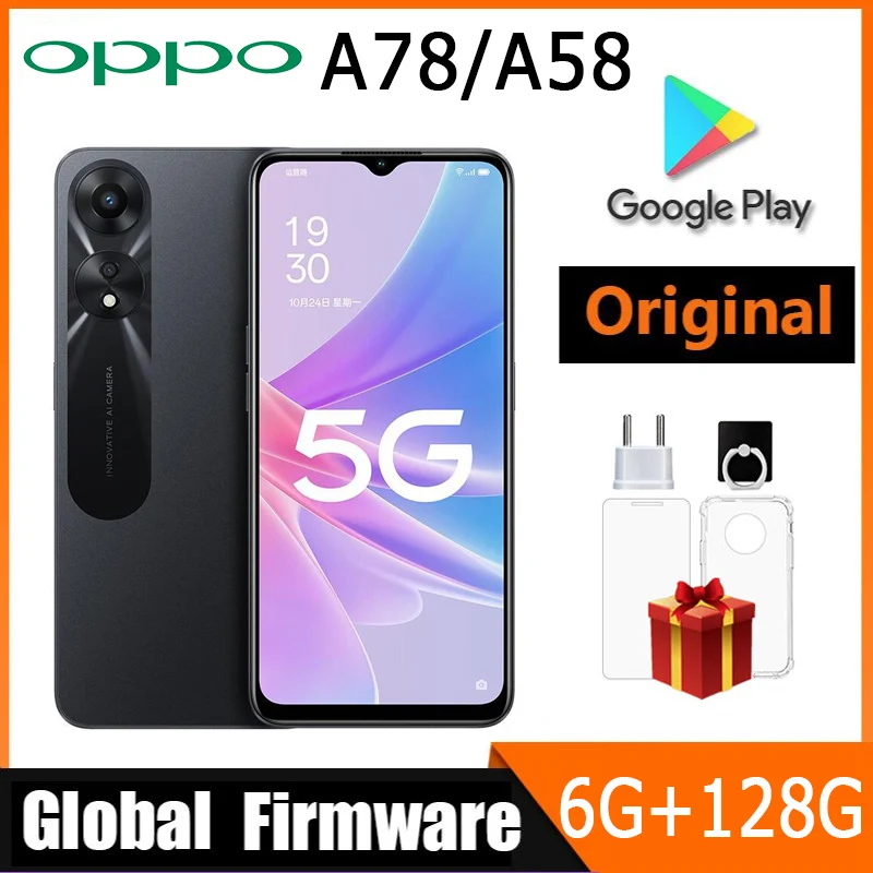 OPPO A58/78 5G SmartPhone Global oprogramowanie sprzętowe MTK wymiar 700 RAM 6 GB ROM 128 GB 6,72 "kamera główna 50 MP 5000 mAh bateria