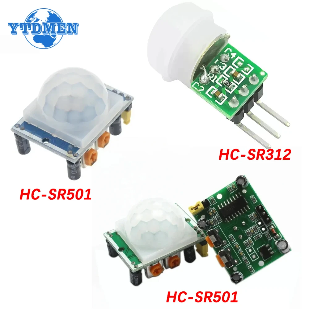 Módulo Detector de Sensor de movimiento HC-SR501, 1/5 unidades, SR501 IR, módulo PIR infrarrojo piroeléctrico, Sensor AM312 HC-SR312 para Arduino, Kit Diy