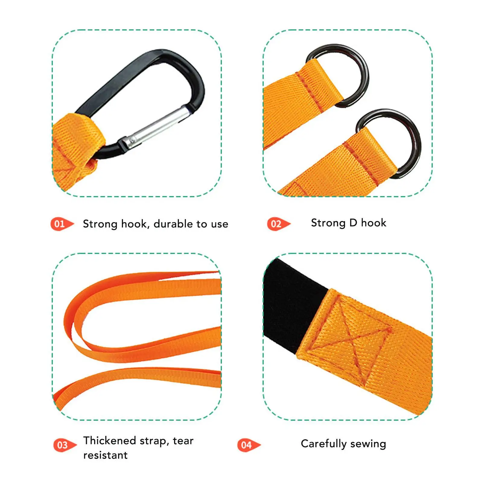 210cm Orange Ski Training Harness with Thickened Buckle - Adjustable Traction  Hook and Loop for kids