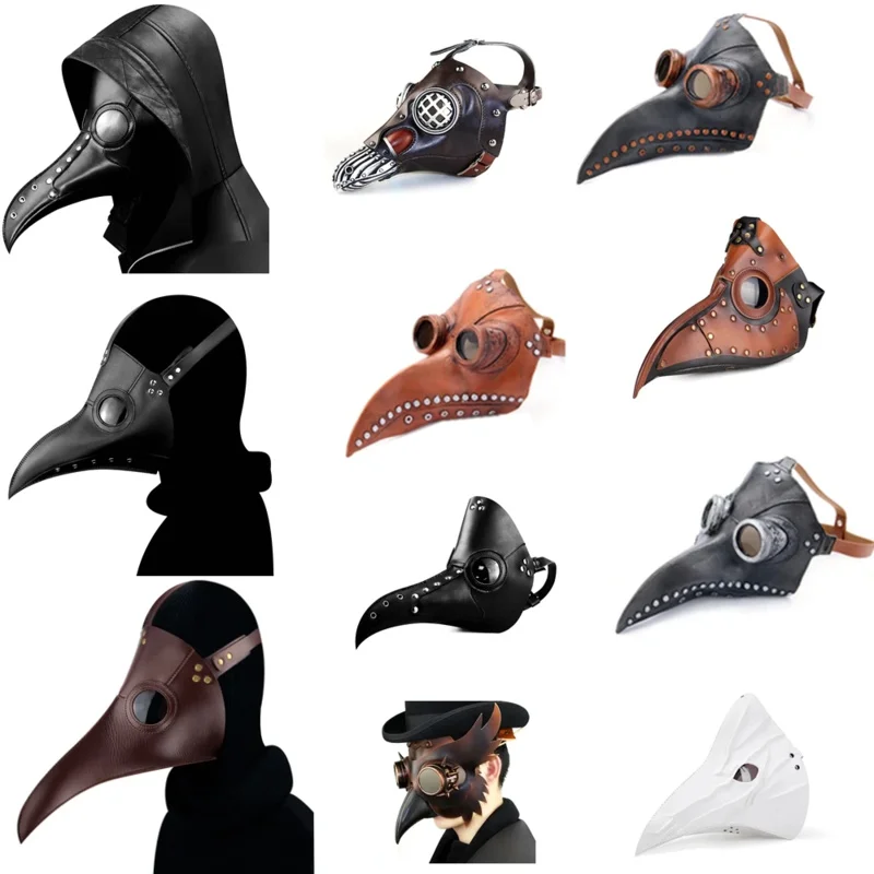 Halloween Steampunk Mask Plague Doctor Bird Mask Medieval Doctor Mask Long Nose Beak Cosplay Mascarillas Gothic Punk Costume