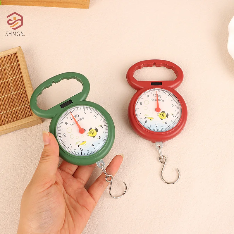 Kitchen 10kg Hook Hanging Scales Random 1pc Mini Spring Scale For Fishing Shopping Travel Weighing Luggage Scales