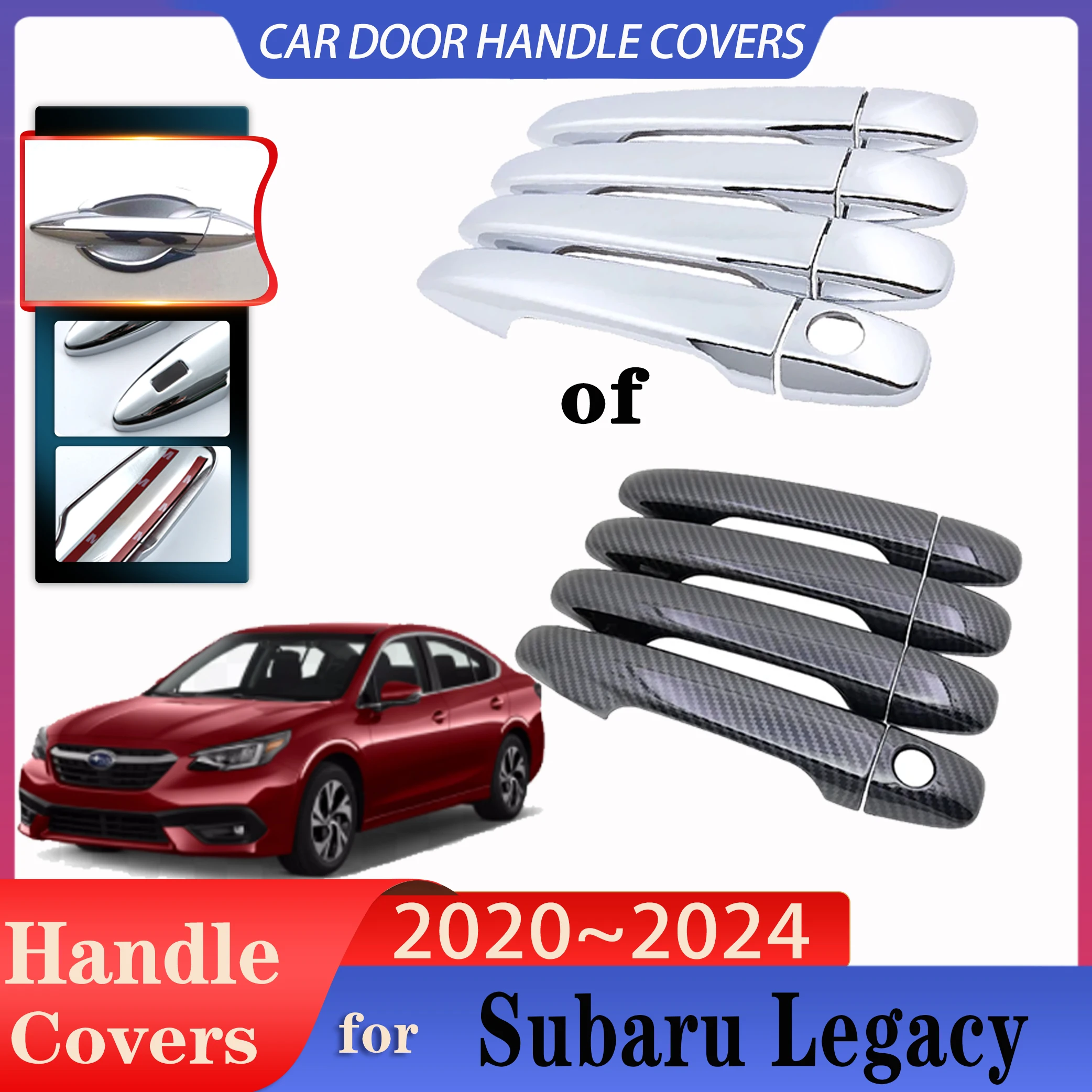 

For Subaru Legacy MK7 BW 2020 2021 2022 2023 2024 Car Door Handle Cover Covers Exterior Scratch Protective Decor Car Accessories