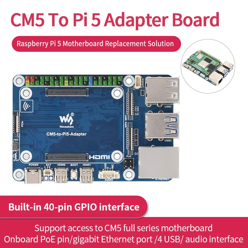 raspberry-pi-5用cm5からpi-5へのアダプターボード、raspberry-pi-5の代替ソリューション、オンボードオーディオヘッダー